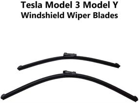 img 4 attached to 🚗 XTechnor Tesla Model 3 Model Y Windshield Wiper Blades - Original Replacement Strips (Set of 2)