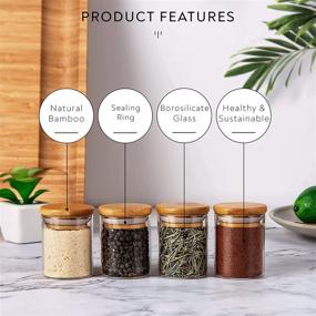 img 2 attached to 🍯 Laramaid 2.5oz 20Packs Glass Jars Set with Bamboo Lids and Custom Labels - Ideal Food Storage Canisters for Kitchen, Spices, Herbs, Seasonings, Seeds, Tea, Sugar, and Salt