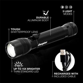 img 3 attached to 💡 Energizer T1000 LED Tactical Flashlight - 1000 Lumens, High Brightness, Water Resistant, Perfect for Emergency, Survival Kit, Camping Gear - AA Battery or USB Rechargeable Option