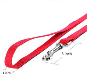 img 3 attached to Jeckpat 6ft 10ft 30ft Black Long Line Training Dog Leash - Perfect for Large, Medium and Small Dogs, Ideal for Training, Backyard, Camping, or Play, Excellent for Parks and Fetch - 6FT, Red