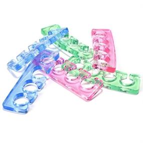 img 1 attached to Flexible Silicone Toe Separators for Nail Polish Pedicure Tools - Blue