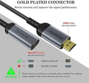 img 1 attached to 🔌 Адаптер Answin HDMI 4K к Mini DisplayPort - Подключите Xbox, Mac, ПК/ноутбуки к монитору с выходом Mini DP 1.2