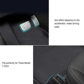 img 1 attached to 🚗 TAPTES Tesla Model Y 2021 All-Weather Floor Mats Accessories - Custom Fit TPE Car Floor Liners & Cargo Tray - Waterproof, Black Snowproof - 1st & 2nd Row, Black