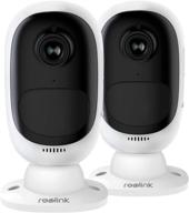 📷 reolink argus 2 battery powered wireless outdoor security camera, 1080p hd with starlight night vision, 2.4ghz wifi, 2-way talk, local storage, cloud service (2 pack) logo