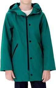 img 4 attached to Fuchsia Boys' Waterproof Windproof Raincoat - SOLOCOTE Jackets & Coats
