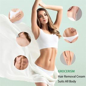 img 2 attached to 💆 Painless Natural Hair Removal Cream for Men and Women - Gentle Depilatory Cream, Suitable for Sensitive Skin. Ideal for Intimate Areas, Genitals, Bikini Line, Arms, Legs, Underarms, and Chest – 5.07 fl oz