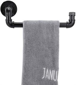 img 4 attached to 🛀 Sumnacon Rustic Industrial Iron Pipe Towel Rack Holder - Heavy Duty Vintage Style Hand Towel Bar, Toilet Paper Holder for Bathroom, Kitchen with Screws, Black