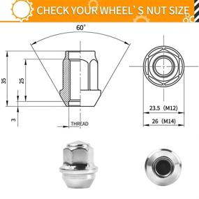 img 3 attached to 🔧 Одноразовые хромированные заводские гайки с креплением M12x1.5 для больших колпаков для колес замены для Ford Escape (2001-2019), Ford Focus (2012-2018), Ford Fusion (2006-2019) от MIKKUPPA