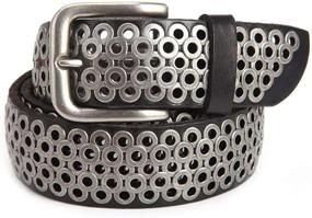 img 4 attached to Womens Casual Studded Leather Grommets