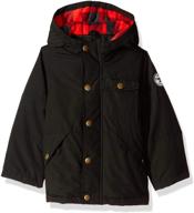 little jacket black buffalo check logo