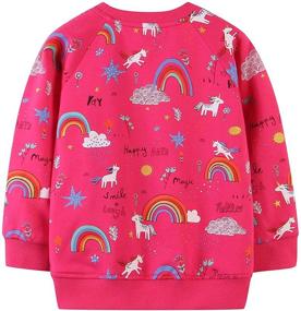 img 3 attached to 🦕 BGIRNUK Cotton Long Sleeve Dinosaur Printed Sweatshirts for Toddler Girls: Pullover Crewneck Tops