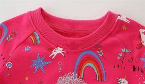 img 2 attached to 🦕 BGIRNUK Cotton Long Sleeve Dinosaur Printed Sweatshirts for Toddler Girls: Pullover Crewneck Tops