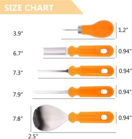 img 2 attached to 🎃 HUGALLUR Набор для вырезания тыквы на Хэллоуин: 13-предметный профессиональный набор из нержавеющей стали для легкого моделирования Jack-O-Lanterns - включает футляр для хранения.