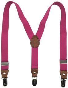img 3 attached to Stylish and Comfortable Elastic Adjustable 1 inch Y Back Clip Suspenders for Boys and Girls - Available in Vibrant Multi Colors