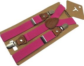 img 2 attached to Stylish and Comfortable Elastic Adjustable 1 inch Y Back Clip Suspenders for Boys and Girls - Available in Vibrant Multi Colors