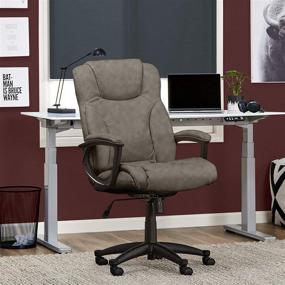 img 3 attached to Serta Executive High Back Office Chair with Lumbar Support: Ergonomic and Gaming-Friendly Design, Upholstered in Bonded Leather Gray