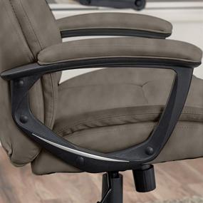 img 1 attached to Serta Executive High Back Office Chair with Lumbar Support: Ergonomic and Gaming-Friendly Design, Upholstered in Bonded Leather Gray