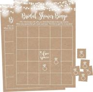 🎉 rustic kraft bridal & bachelorette party bingo cards: 25 game cards + wedding ring chip markers логотип