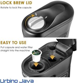 img 2 attached to ☕ Urbino Black Coffee Maker - Compatible with K-cup Pods - Travel Size Personal or Hospitality Solution