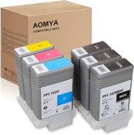 🖨️ aomya compatible canon pfi-102 ink cartridge for imageprograf ipf500 510 600 605 610 650 655 700 710 720 750 755 760 765 - 6 pack (130ml, 2mbk, bk, c, m, y) logo