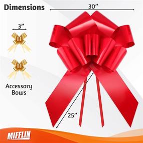 img 3 attached to 🎁 30-Inch Thicker & Sturdier Red Car Bow - Butterfly Shape, Perfect Gift Bow for Cars, Birthdays, Christmas, and More!