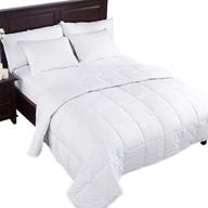 🔥 puredown full/queen lightweight down comforter 550 fill power, 100% cotton cover, white logo