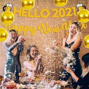 img 1 attached to 🎈 Hangable Gold 4D Foil Mylar Balloons: 10-inch Round Sphere Aluminum Film Mirror Metallic Balloons for Christmas Birthday Party Wedding Baby Shower Decorations - Set of 10