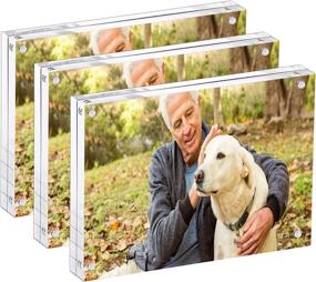 img 4 attached to 📸 YestBuy 5x7" Clear Acrylic Photo Frames – Magnetic Desktop Display for Eternal Memories (3 Pack)