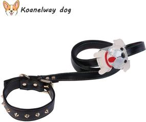 img 3 attached to 🐾 Small Medium Designer Girl Leather Dog Collar and Leash Set - Waterproof 5ft Walking Leash with Handle, Durable Matching Lead Leash, Comfortable Adjustable Puppy Collar - Fancy Buckle Design