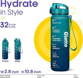 img 3 attached to 32oz Giotto Motivational Water Bottle with Times & Removable Strainer - Reusable Leakproof BPA-Free Sports Water Jug to Encourage Hydration