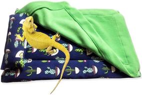 img 4 attached to 🦎 Уютный комплект для сна бородатого дракона: удобная подушка, одеяло и теплый спальный мешок для бородатого дракона, леопардовой геккона и ящерицы.