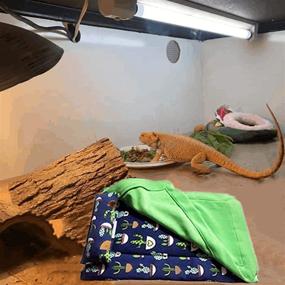 img 1 attached to 🦎 Уютный комплект для сна бородатого дракона: удобная подушка, одеяло и теплый спальный мешок для бородатого дракона, леопардовой геккона и ящерицы.