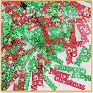 🎄 beistle merry christmas mistletoe and stars cutout plastic confetti - red/green, 1 pack logo