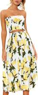 stunning floral lemon bandeau crop 🌼 top & maxi skirt set for women logo