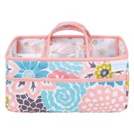 👶 trend lab diaper caddy, storage bin - waverly blooms in pink logo