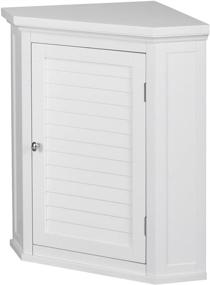 img 4 attached to 🚽 White Glancy Detachable Bathroom Cabinet by Teamson Home