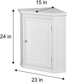 img 1 attached to 🚽 White Glancy Detachable Bathroom Cabinet by Teamson Home