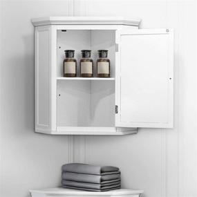 img 2 attached to 🚽 White Glancy Detachable Bathroom Cabinet by Teamson Home