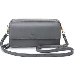 img 4 attached to 👜 Stylish RFID Crossbody Wallet Wristlet Purse: Vegan Leather with Phone Pocket for Women