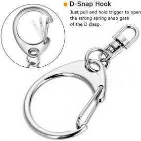 img 2 attached to 50 Pcs Key Rings with Chain - Maveek Silvery D Snap Hooks, Split Keychain Parts: Metal Key Ring Hardware with 8mm Open Jump Ring and Connector - Create Your Own Key Ring Set!