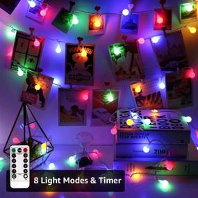 img 2 attached to LE Globe String Lights: Multi-Color Ball String Lights with Remote, Timer, and 8 Modes for Indoor/Outdoor Decor - 16.4ft 50 LED Battery Operated Fairy Lights, Ideal for Bedroom, Party, Christmas, and More!