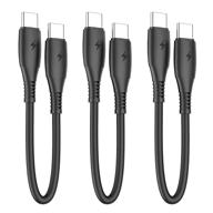 0,5ft 3pack usb type c кабель: быстрая зарядка кабелей для samsung galaxy, ipad pro, power bank и многих других устройств! логотип