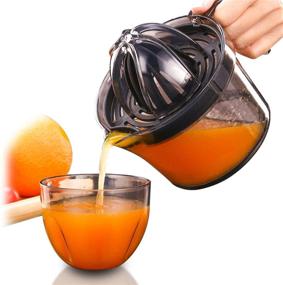 img 4 attached to 🍊 Citrus Juicer, Sunhanny Orange Lemon Manual Hand Squeezer, Anti-Slip Lid Rotation Reamer Lime Press, 17-Ounce Transparent Black Capacity