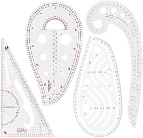 img 4 attached to Sew Ruler Set, Acrux7 Sewing Tool with 4 Style Templates for Dressmaking, Tailoring, Fashion Designing, Pattern Grading, DIY Clothing - Armhole, French Curve, Sew Drawing Template, Metric Ruler Kit