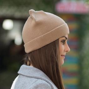 img 1 attached to 🐱 Trendy Winter Warm Cap: Women's Wool-Braided Knit Cat Ear Beanie Hat