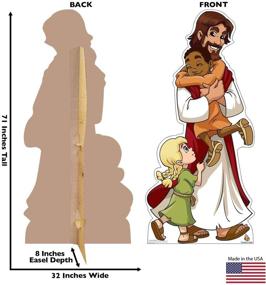 img 3 attached to 👼 Натуральная карточная вырезка настольная модель - Иисус с детьми: творческая и увлекательная для детей.