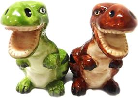 img 1 attached to 🦖 Dinosaur Magnetic Salt And Pepper Shakers - Salt & Pepper Shakers