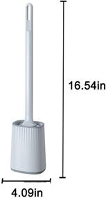 img 2 attached to 🚽 Enhanced Multifunctional Toilet Brush with Flexible Three-in-One Brush Head - Silicone Cleaner for Wall Mounted Toilet, Scrubber for Dead Angle Cleaning - Holder Included (Grey)