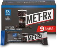 met-rx big 100 colossal protein super cookie crunch meal replacement bars - 9 штук: зарядите свой день вкусным и питательным перекусом. логотип