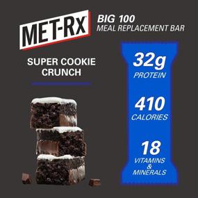 img 2 attached to MET-Rx Big 100 Colossal Protein Super Cookie Crunch Meal Replacement Bars - 9 штук: Зарядите свой день вкусным и питательным перекусом.